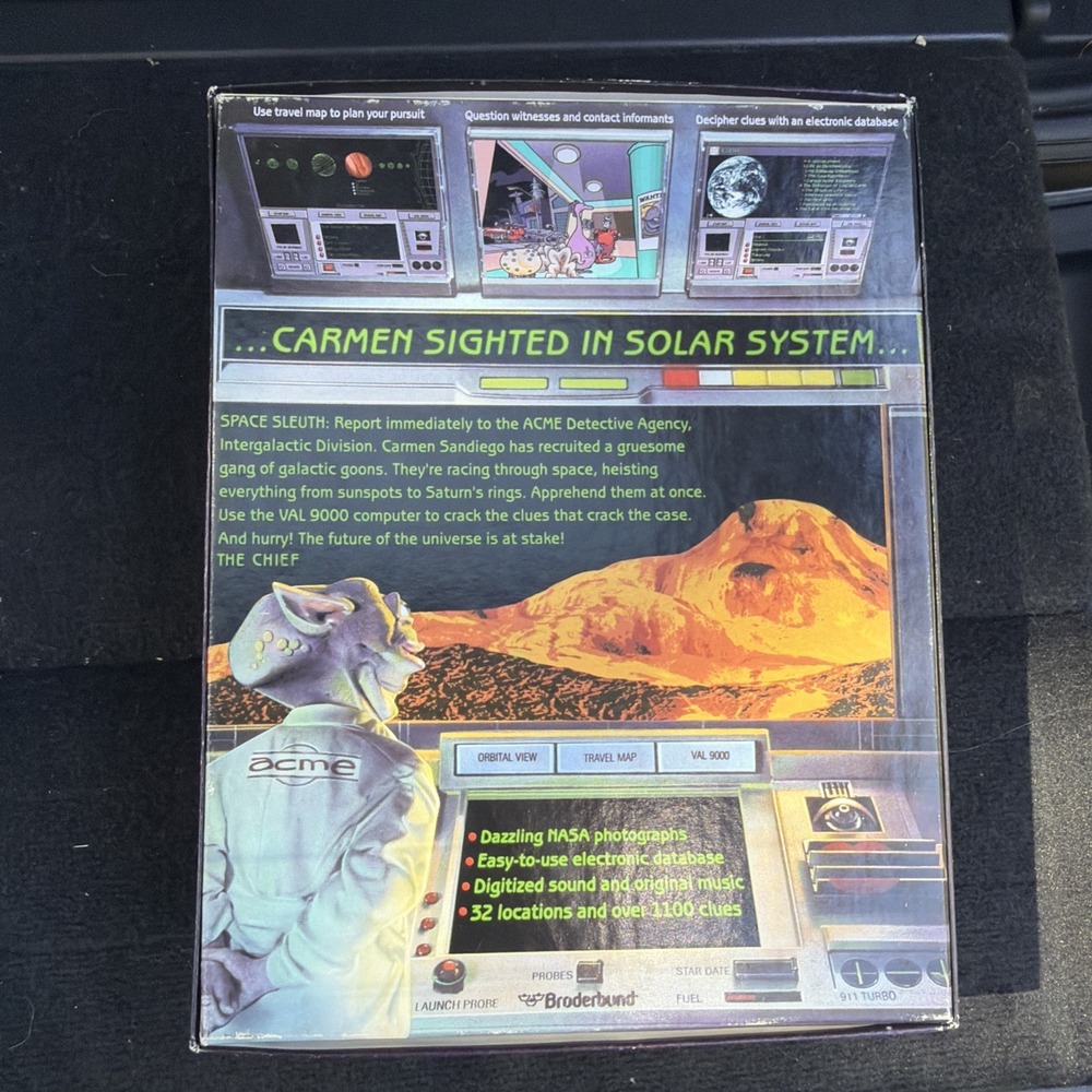 Where in Space is Carmen Sandiego Big Box DOS Windows Game Vintage Broderbund - Picture 2 of 2